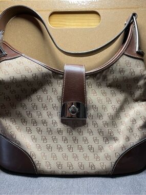 Vintage Dooney & Bourke Brown Monogram Shoulder Bag